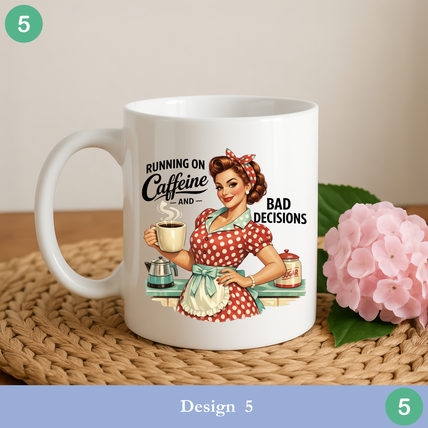 running on caffeine funny retro coffee mug