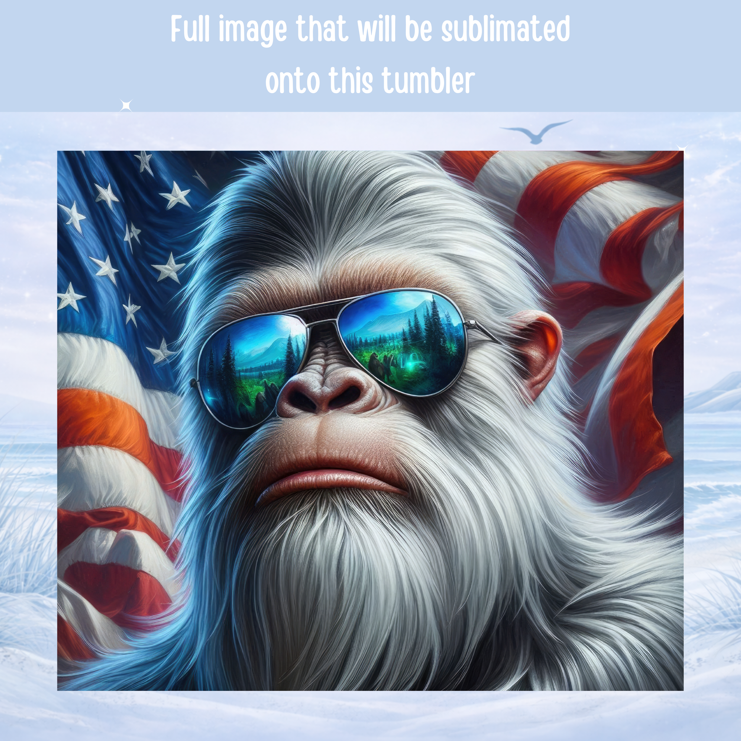 sasquatch tumbler patriotic usa flag design
