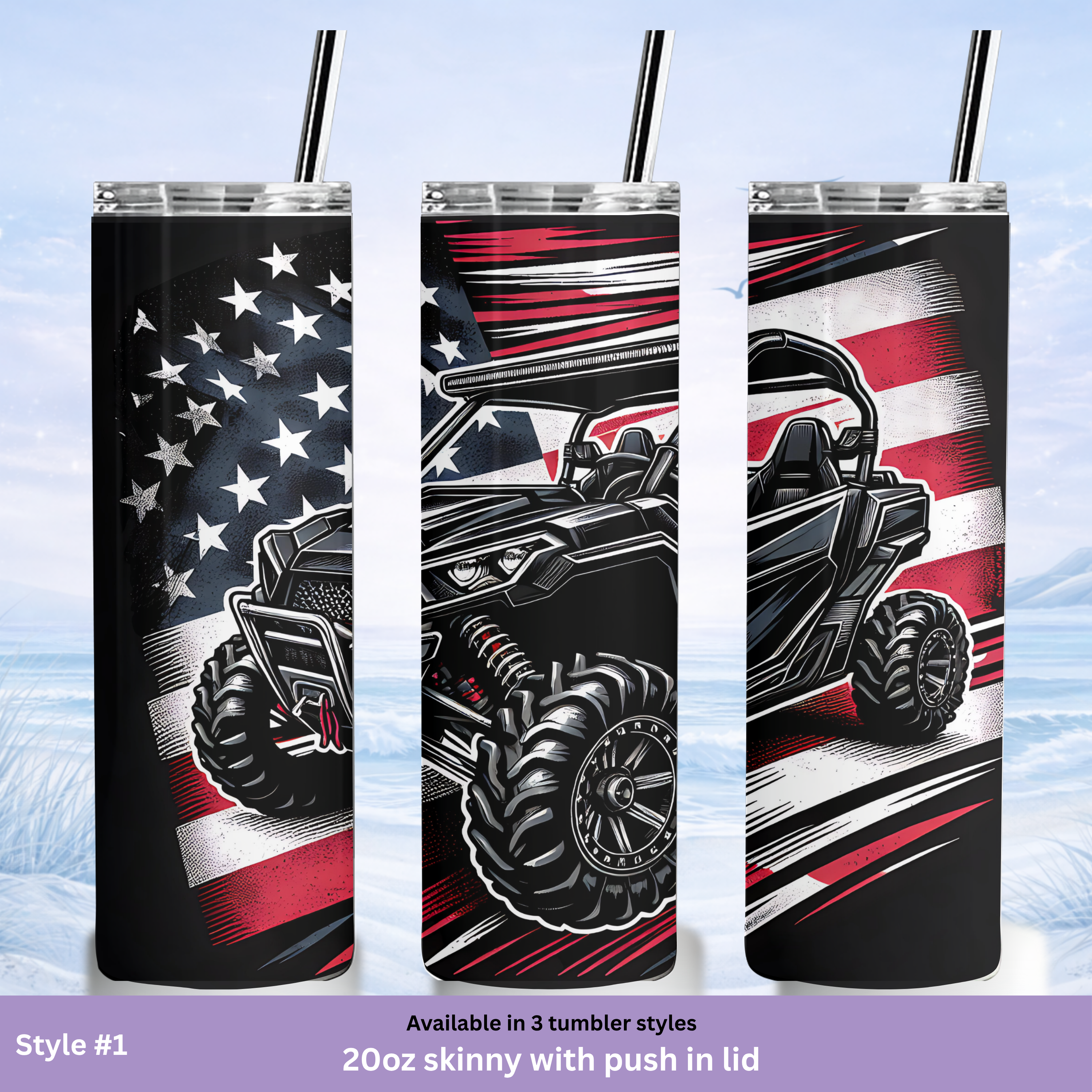 side by side dune riding tumbler patriotic off road vehicle