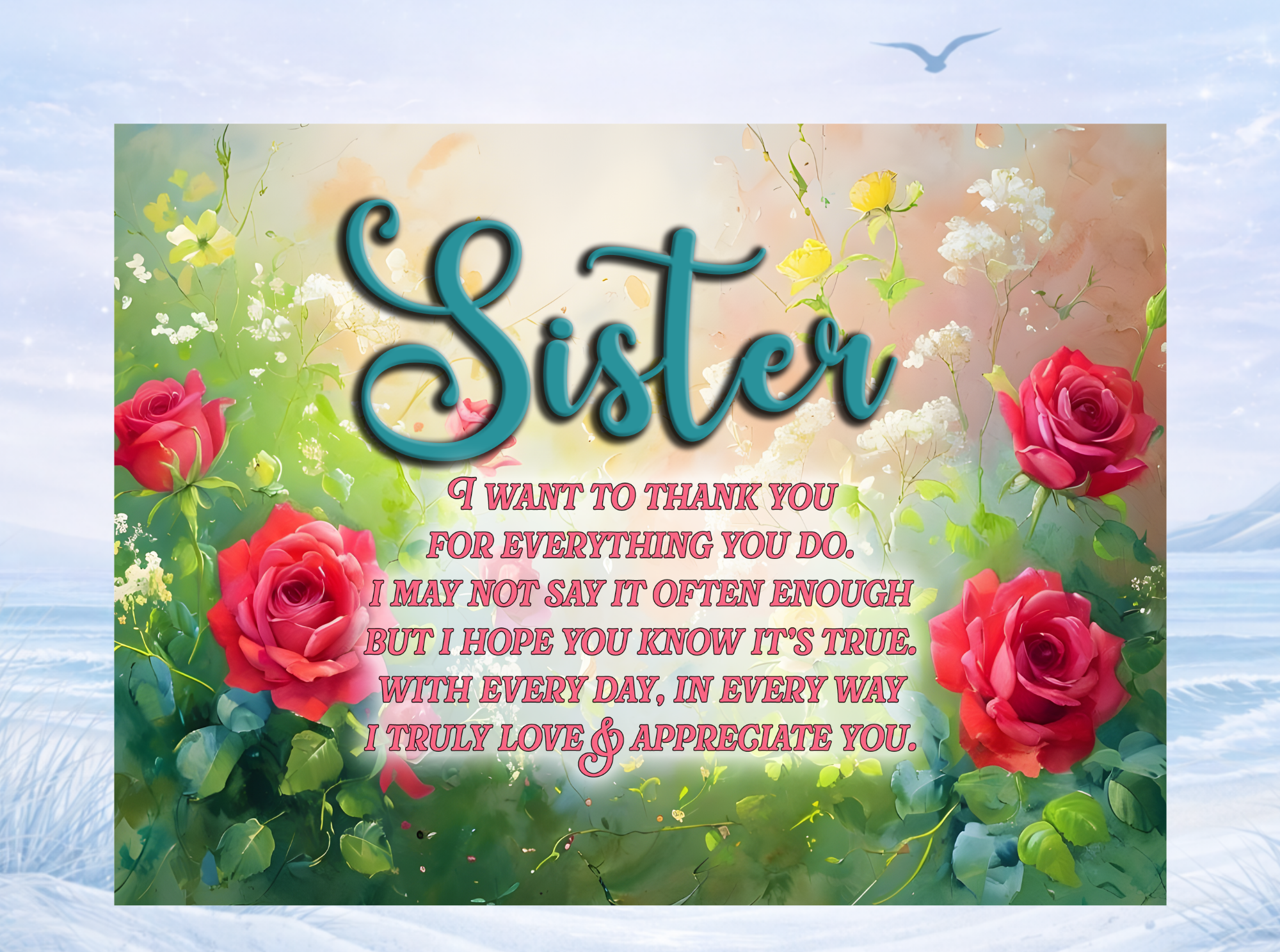 sister thank you plaque gift