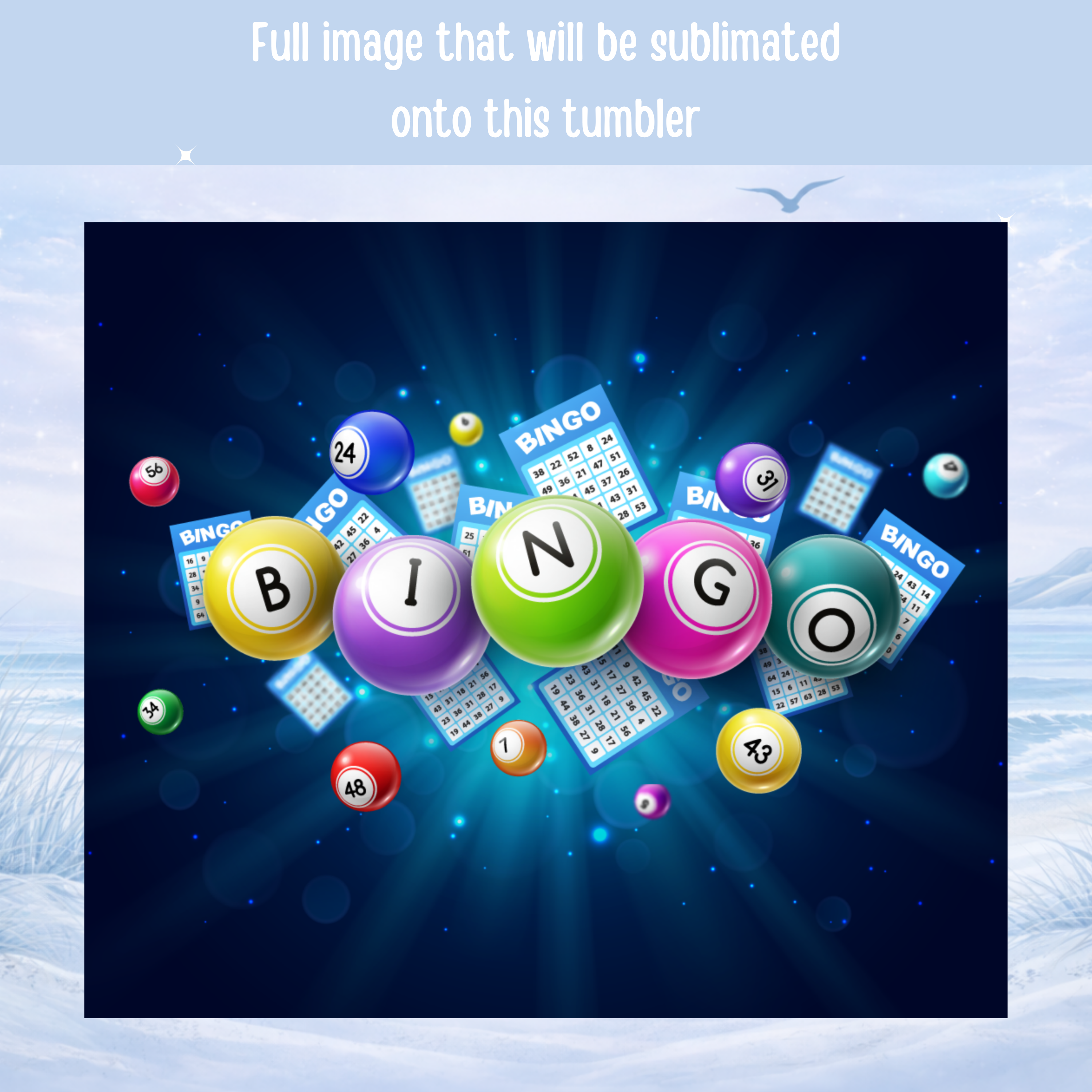 bingo balls skinny tumbler with straw