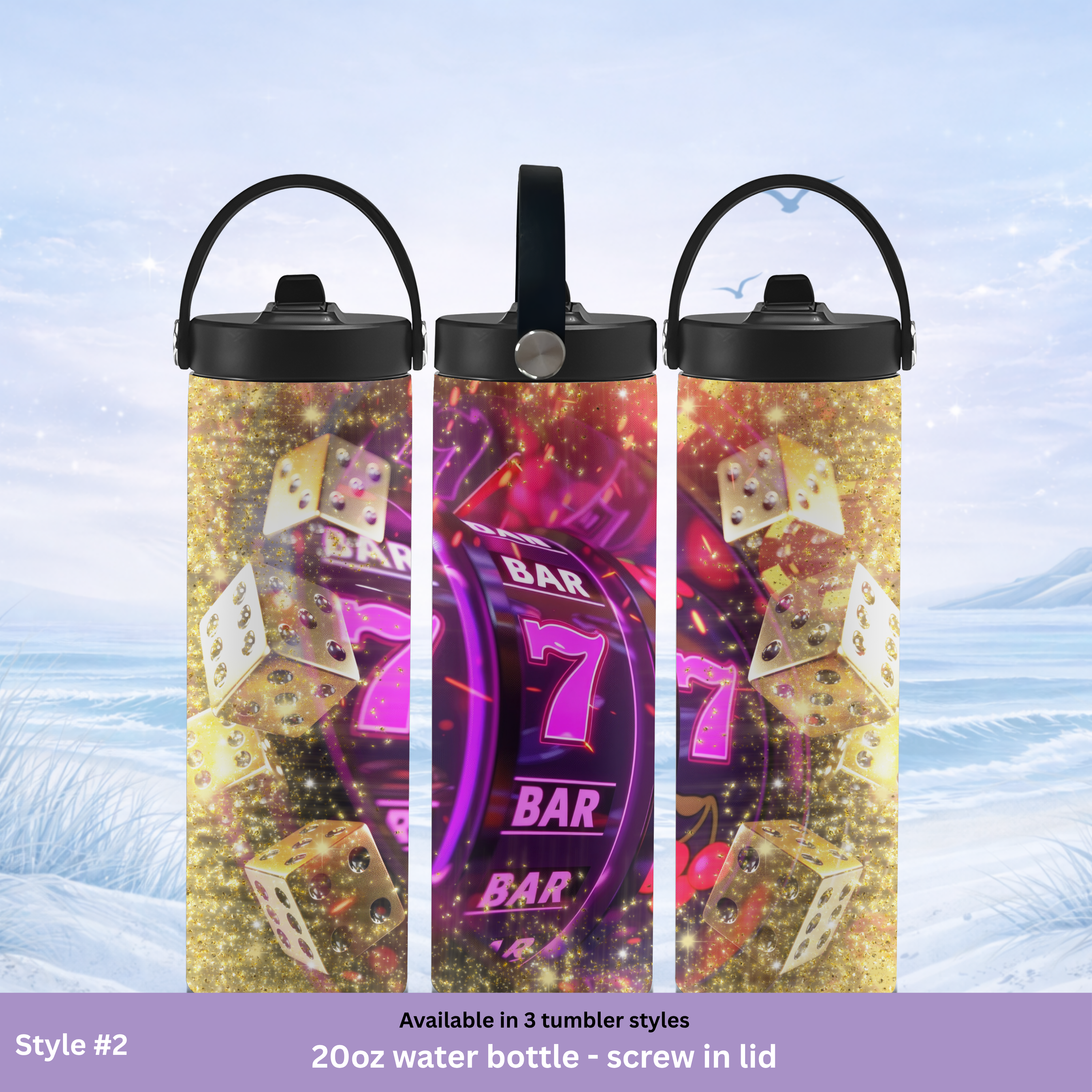 sparkle casino drink tumbler