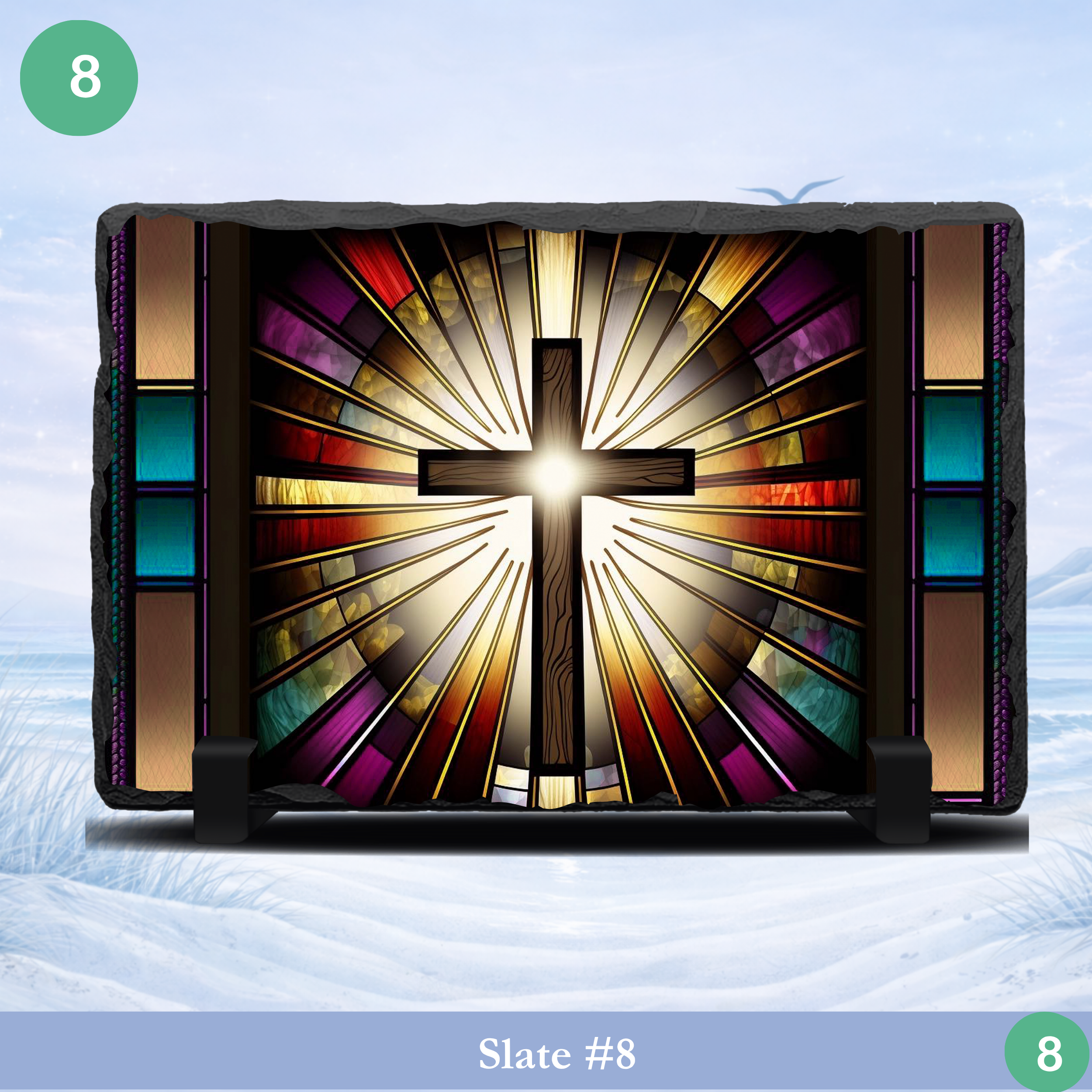stained glass cross photo slate