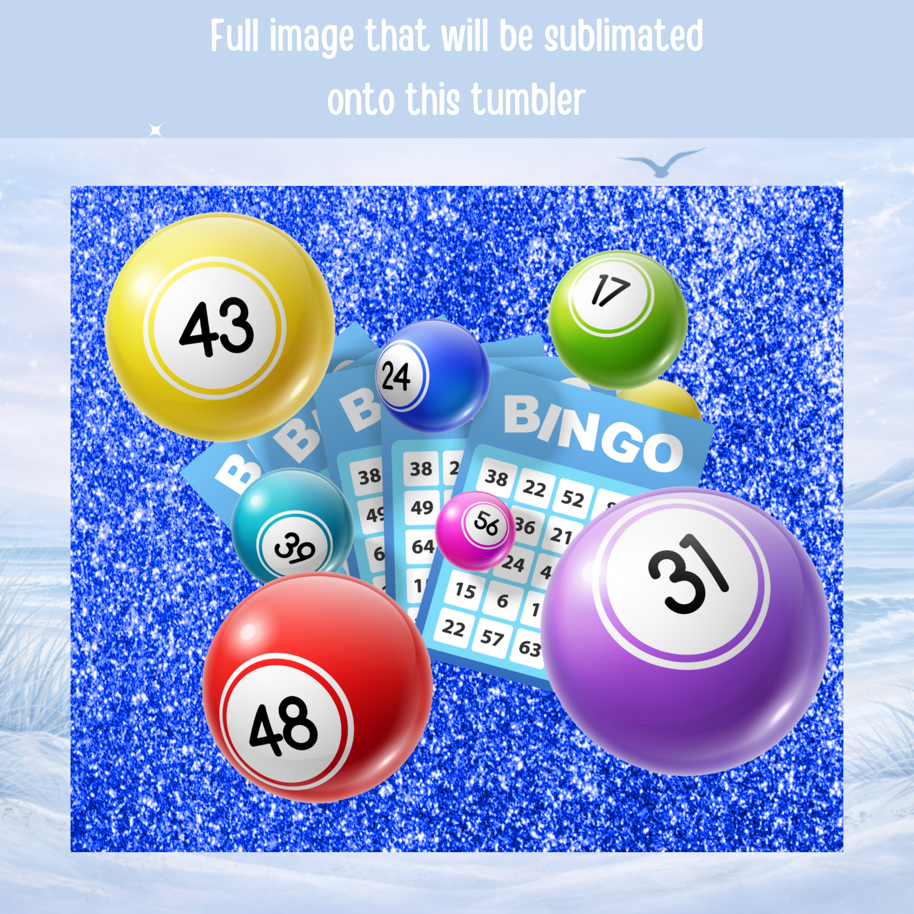bingo balls stainless steel tumbler cup