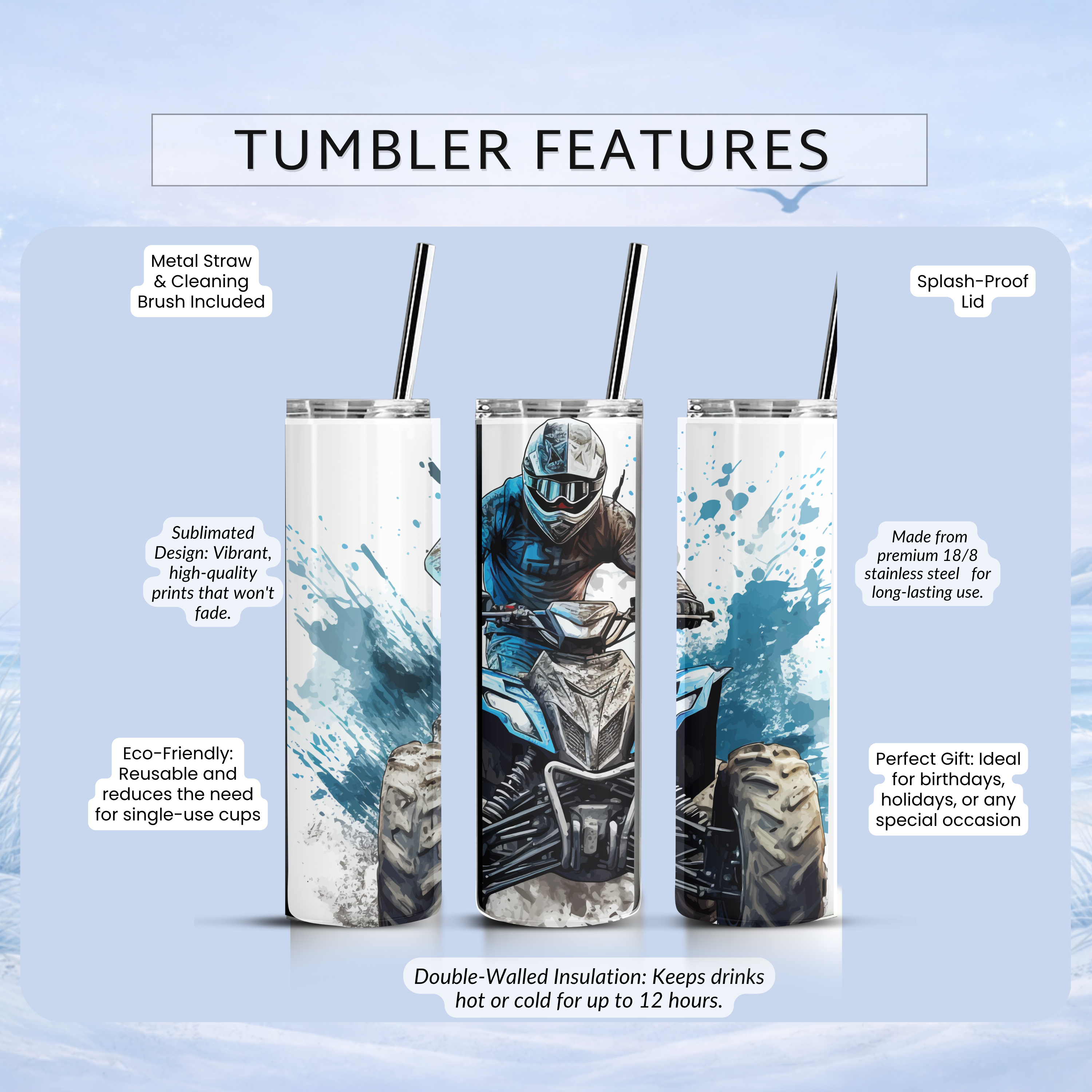 off road ATV tumbler trail riding adventure drinkware