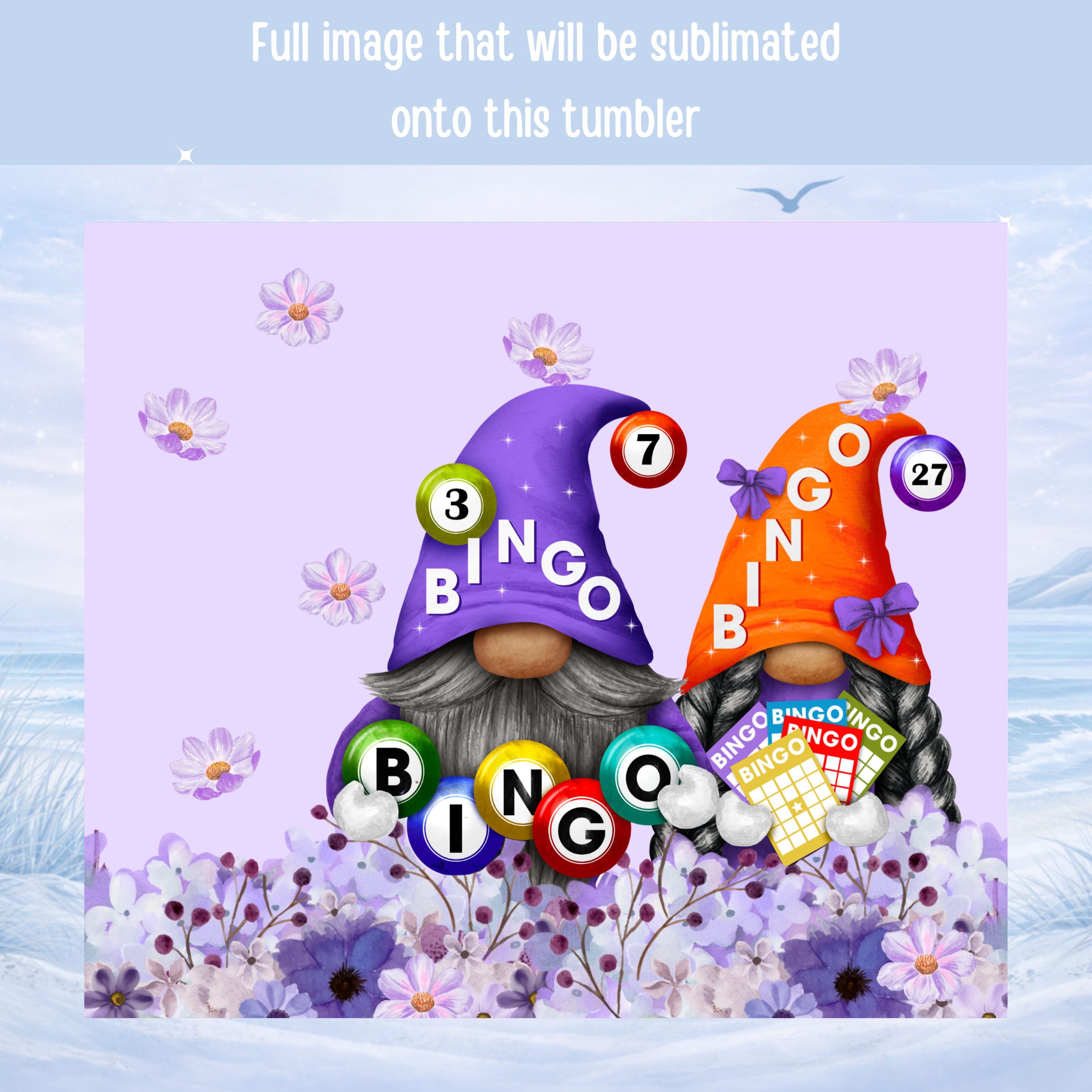 bingo lover tumbler gnome theme drinkware