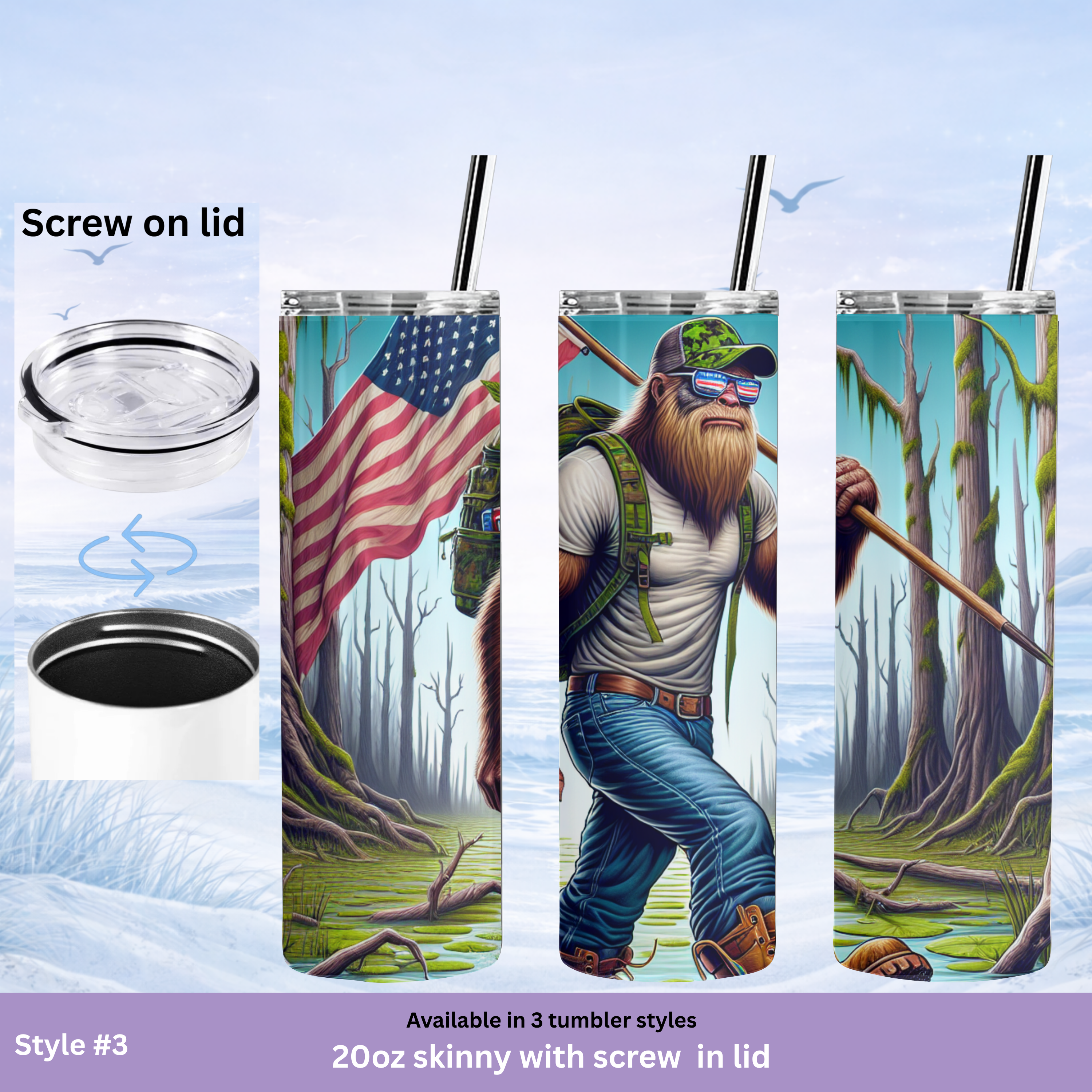 unique bigfoot tumbler gift for outdoors lovers