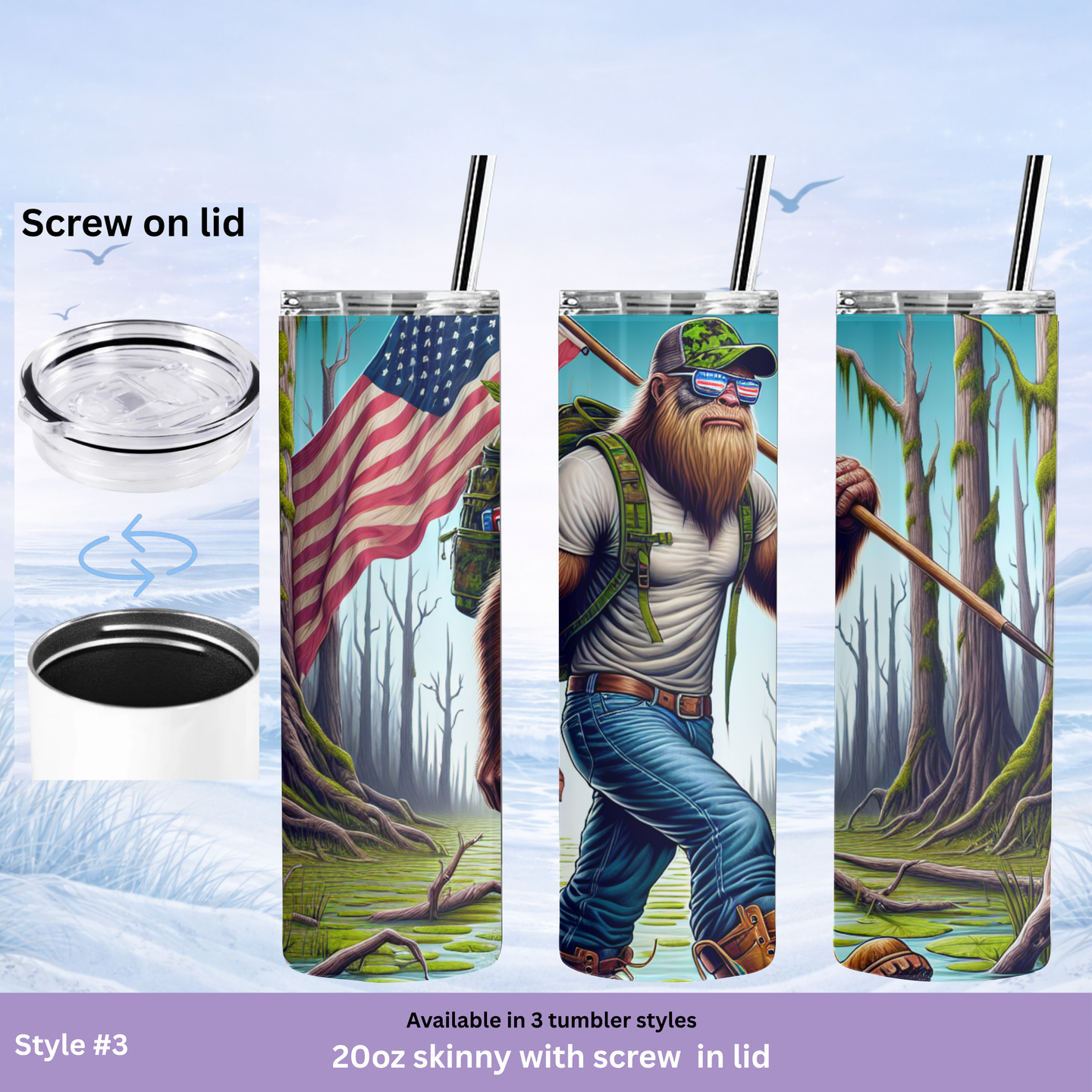 unique bigfoot tumbler gift for outdoors lovers