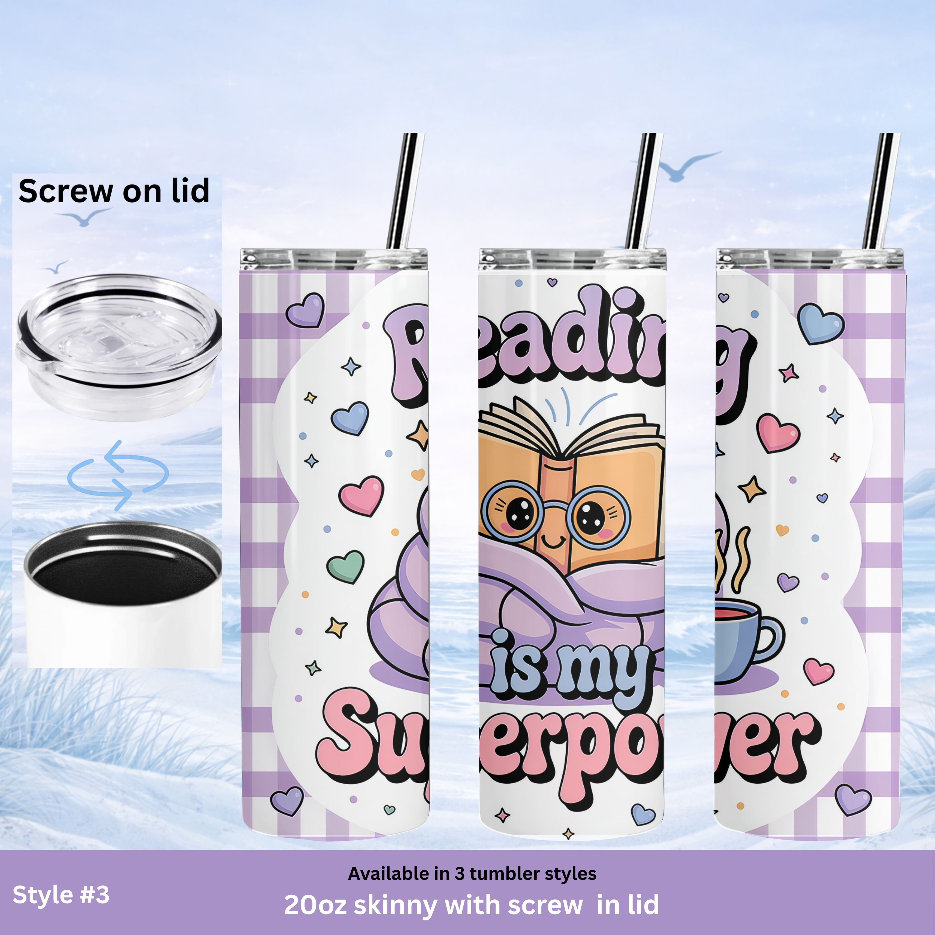 unique cute reading tumbler gift idea
