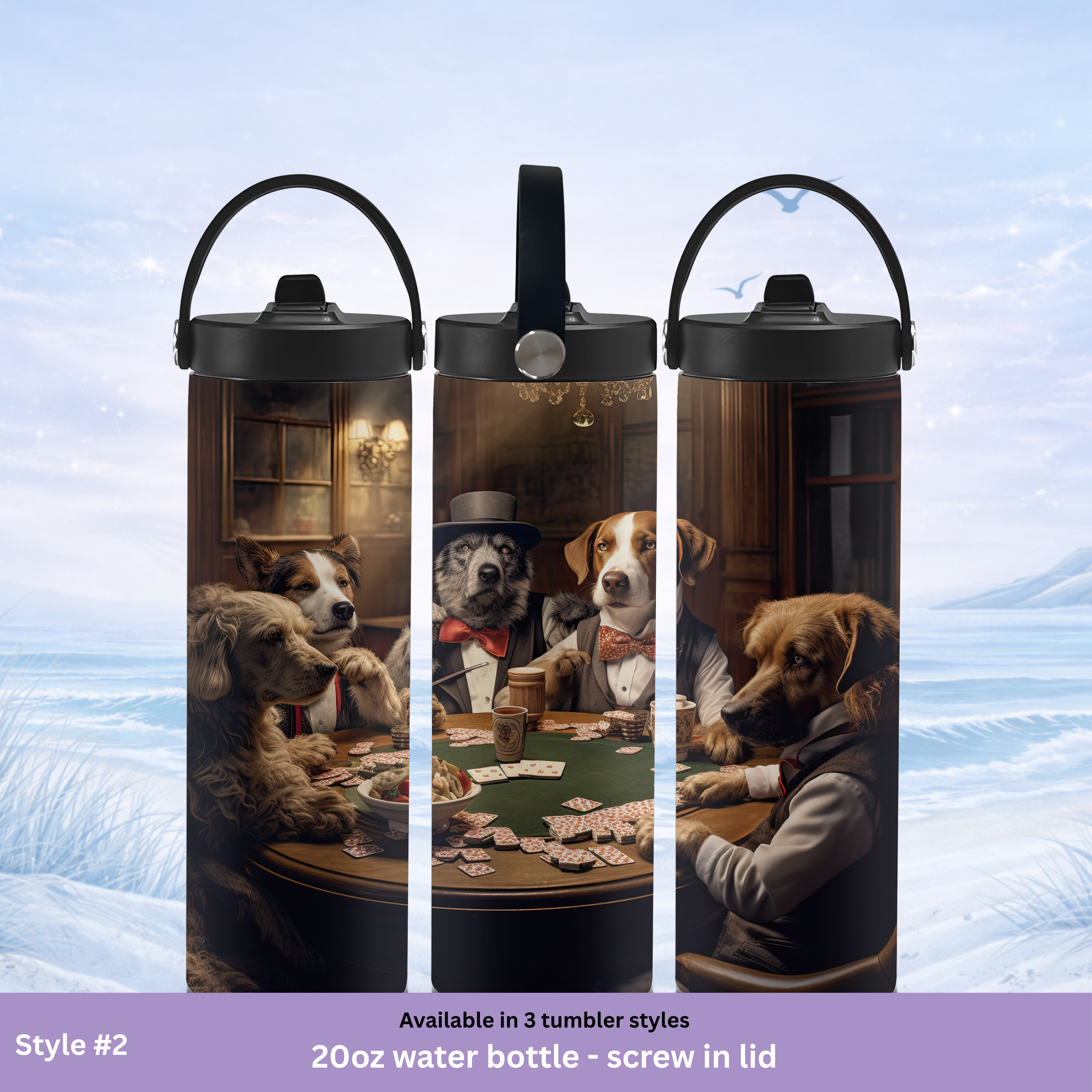unique dog poker cup with lid