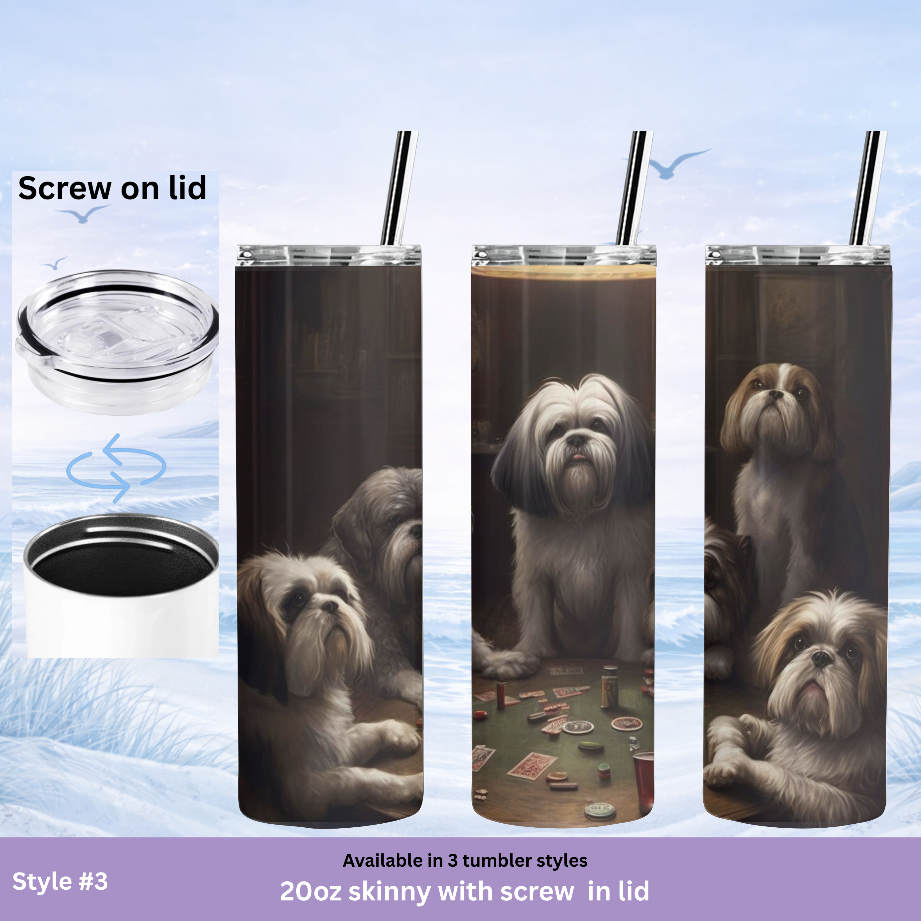 unique dog themed tumbler 20oz