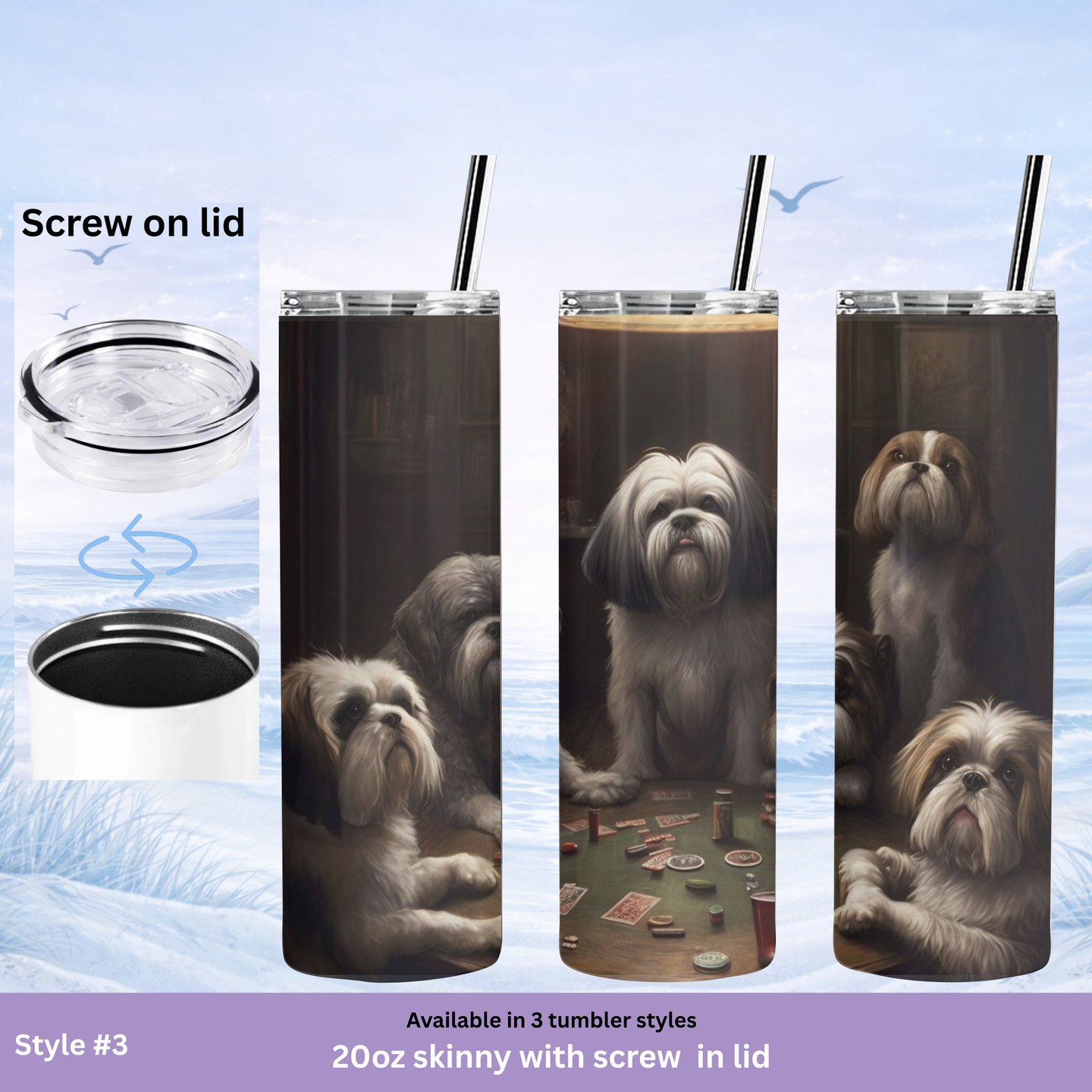 unique dog themed tumbler 20oz