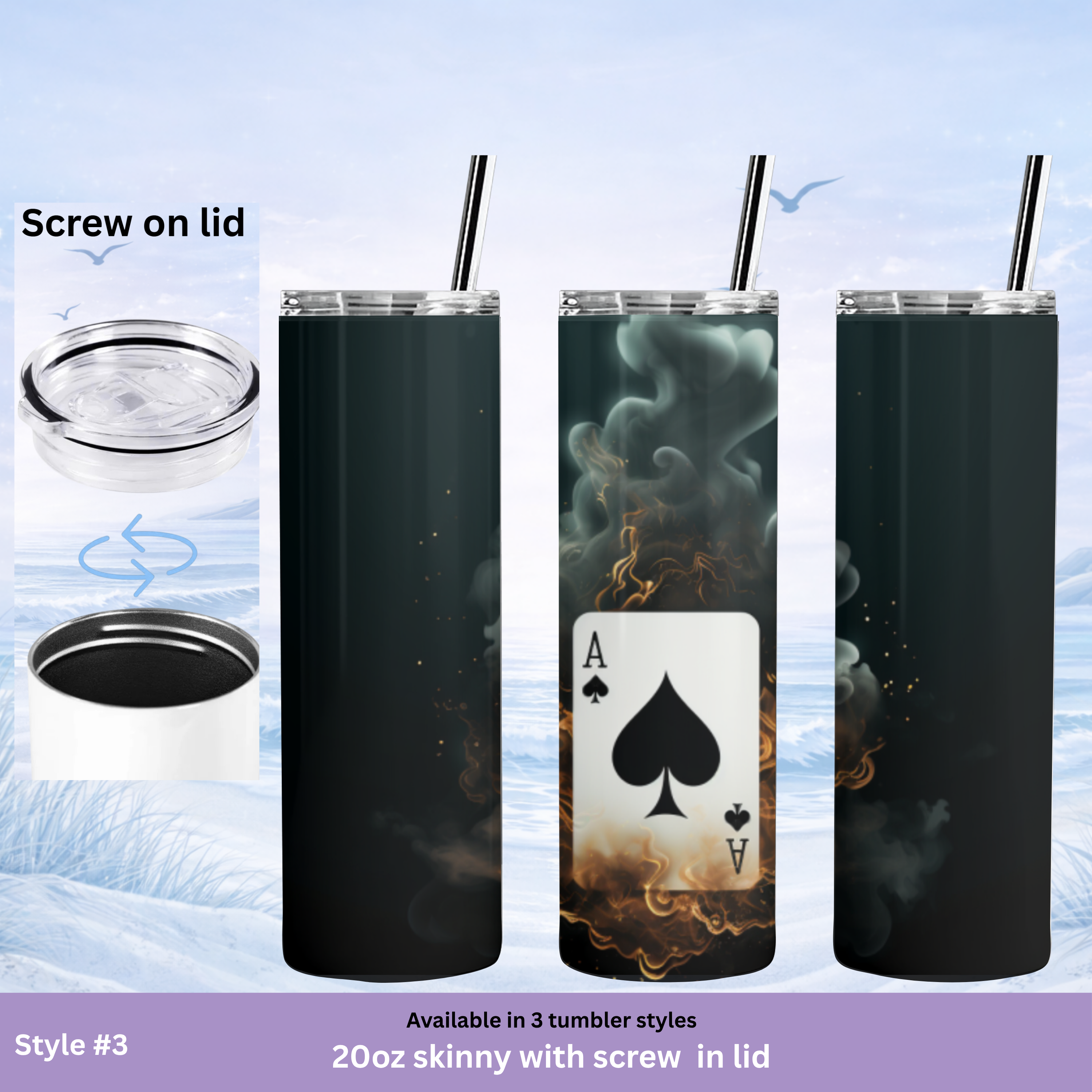 unique poker gift tumbler ace spades