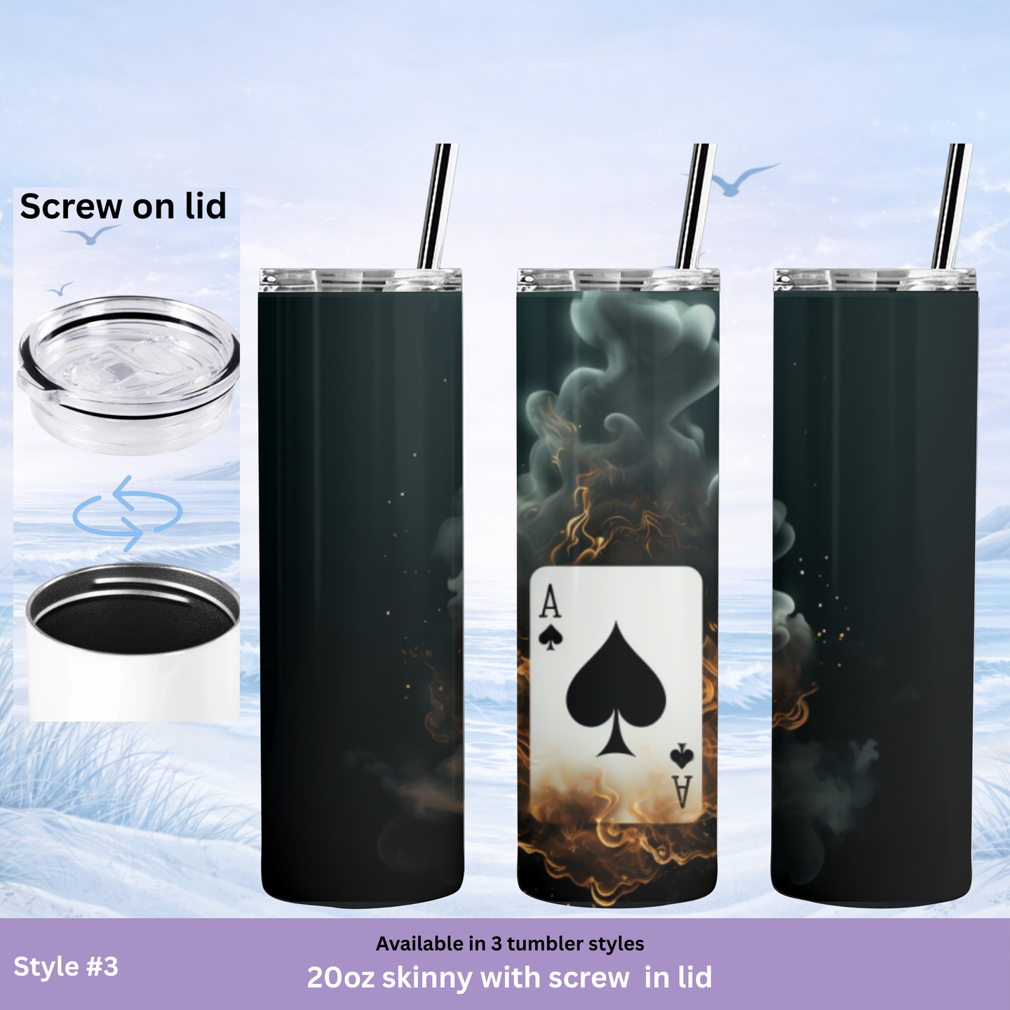 unique poker gift tumbler ace spades