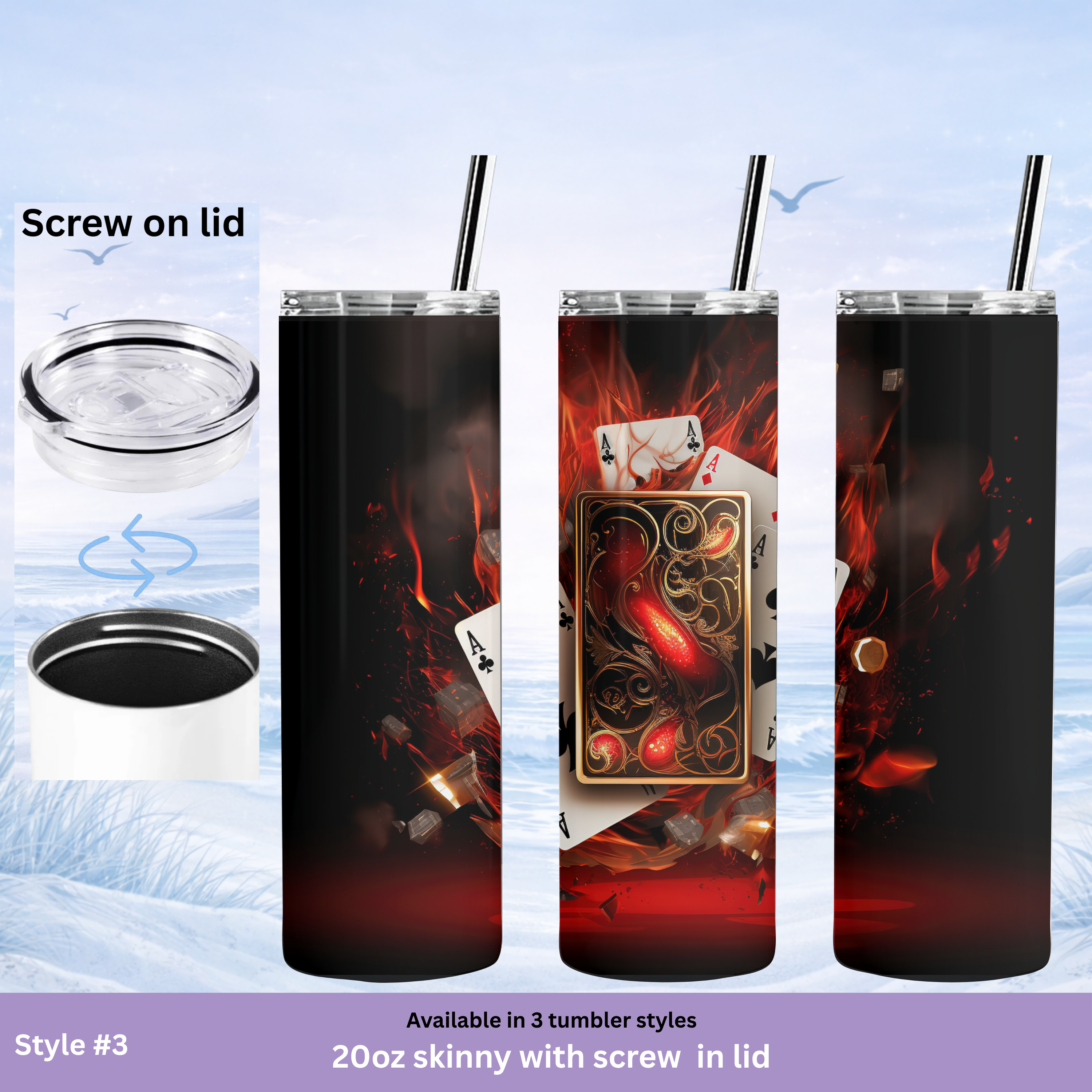 unique poker gift tumbler design