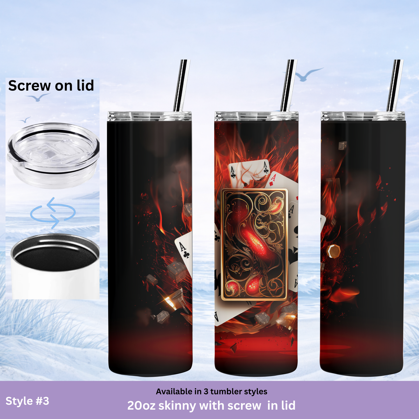 unique poker gift tumbler design