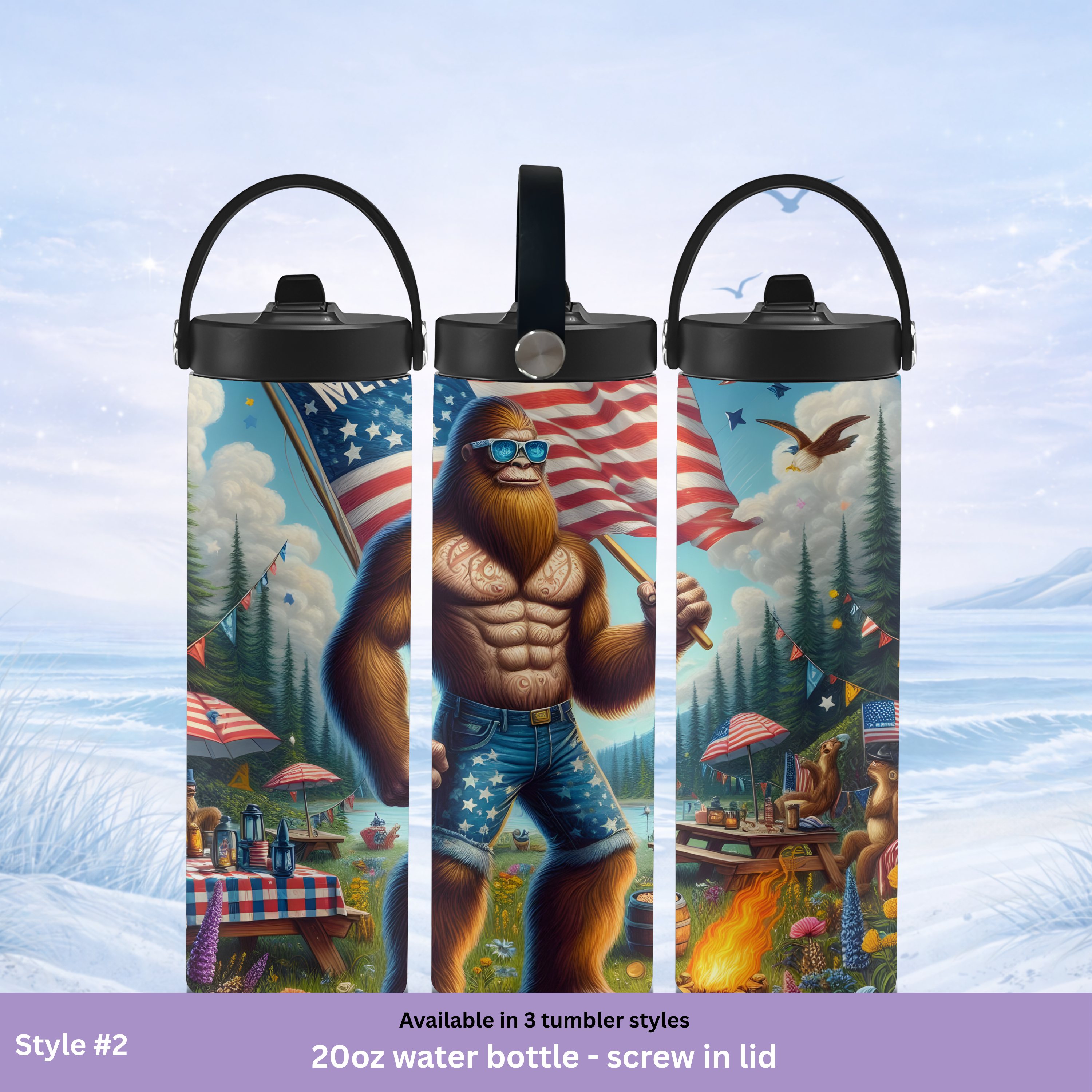 unique sasquatch tumbler patriotic camping