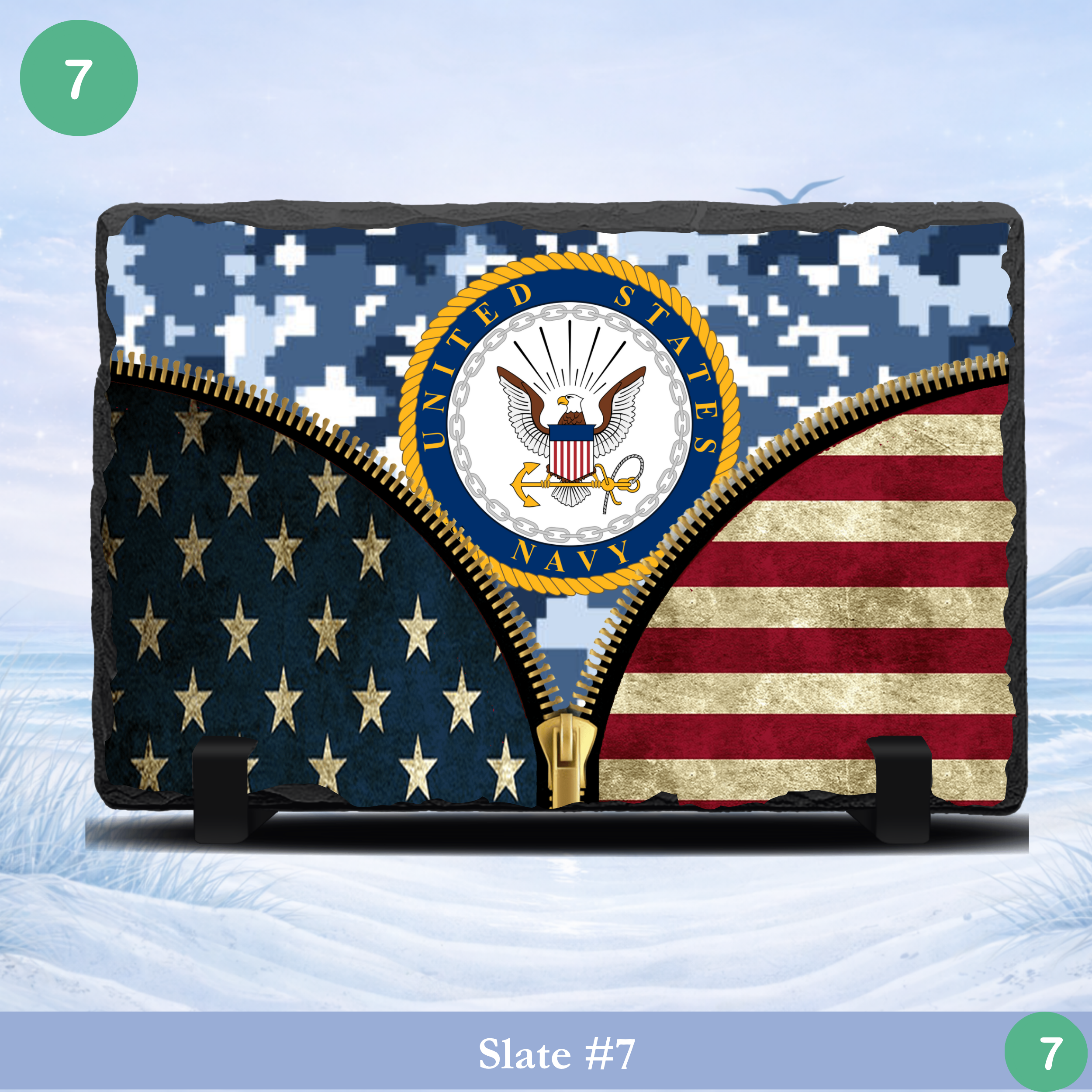 us navy emblem digital camo american flag slate