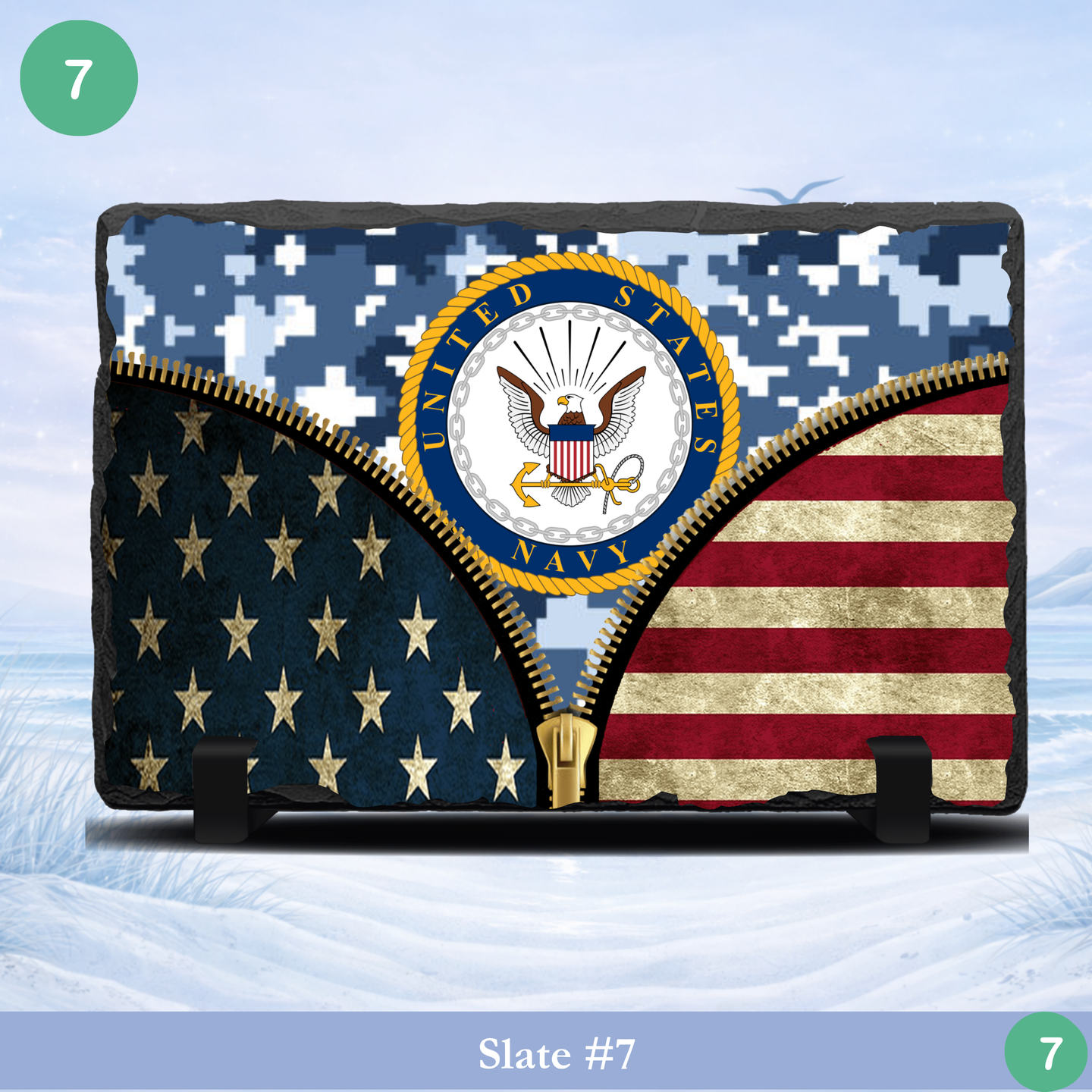 us navy emblem digital camo american flag slate