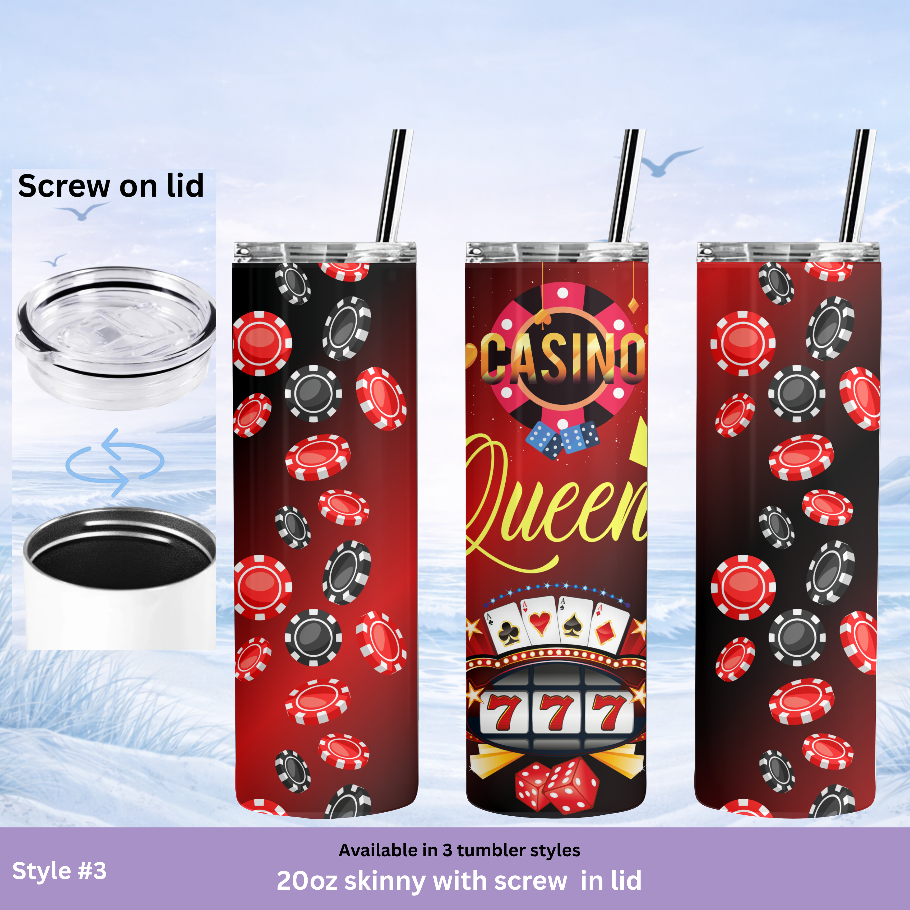 vegas casino tumbler stainless steel