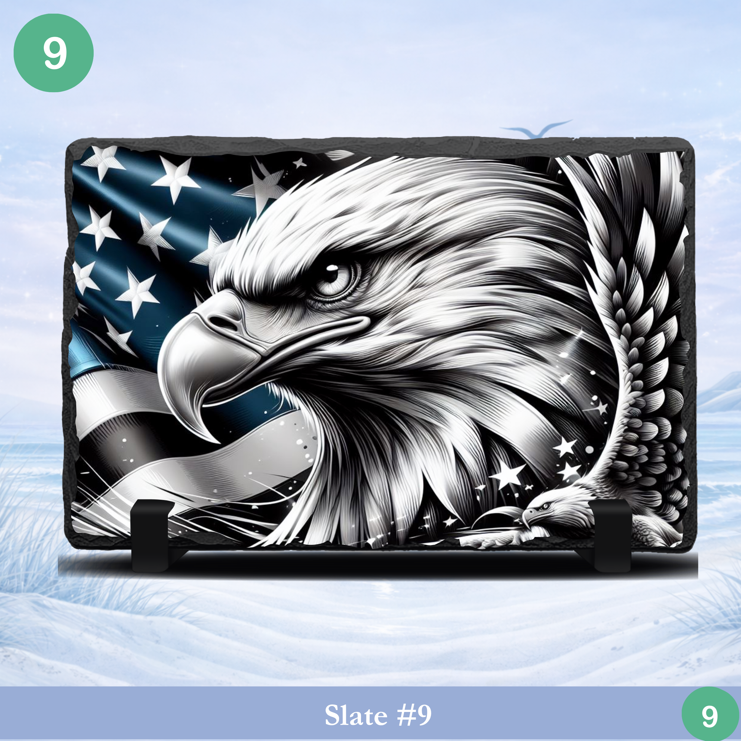 veteran gift american flag slate