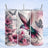 vibrant hummingbird floral tumbler design
