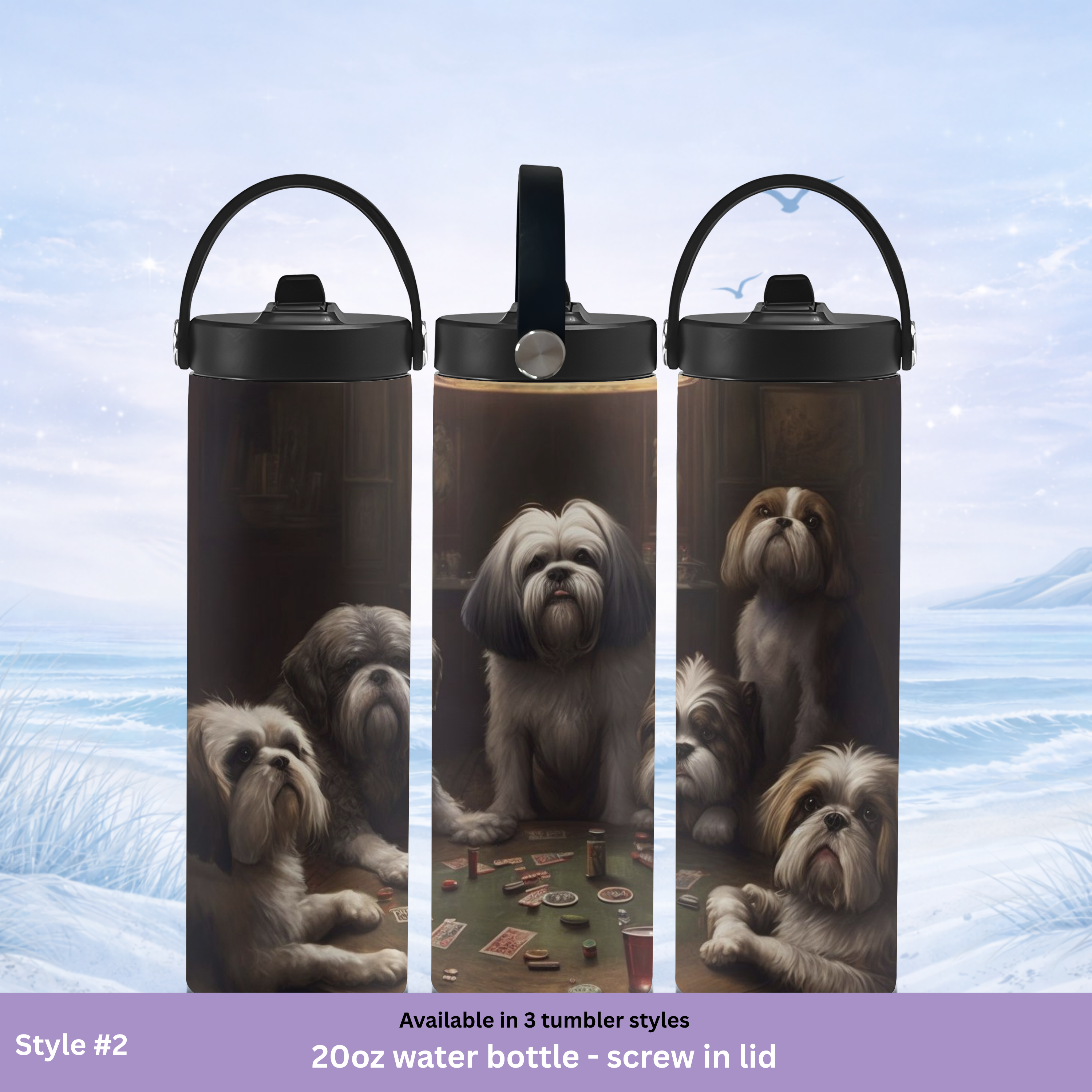 vintage dog art tumbler design