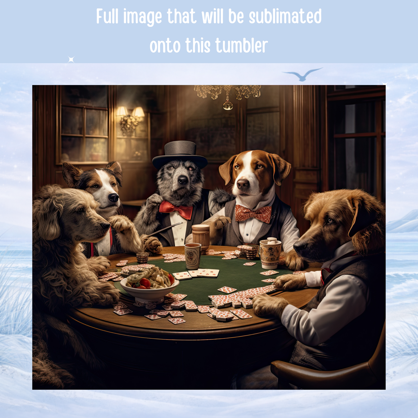 vintage dog poker tumbler cup