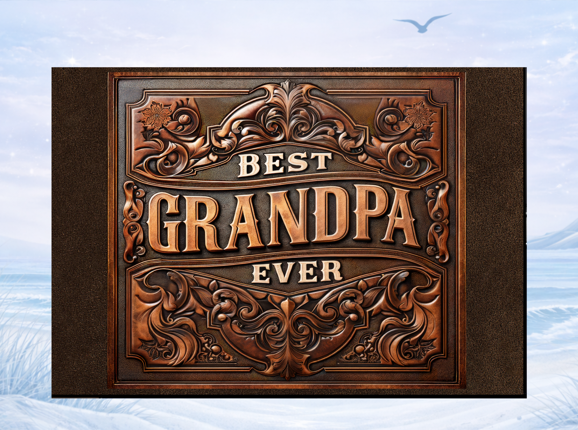 vintage grandpa plaque engraved style