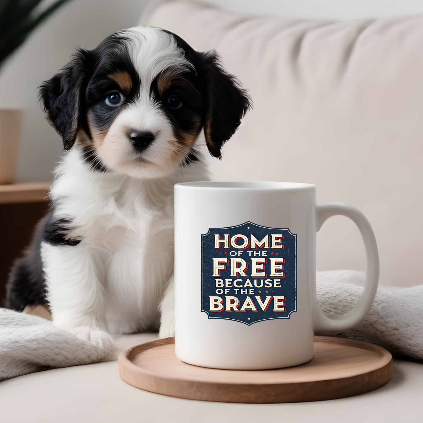 Home Free Brave Patriotic Mug