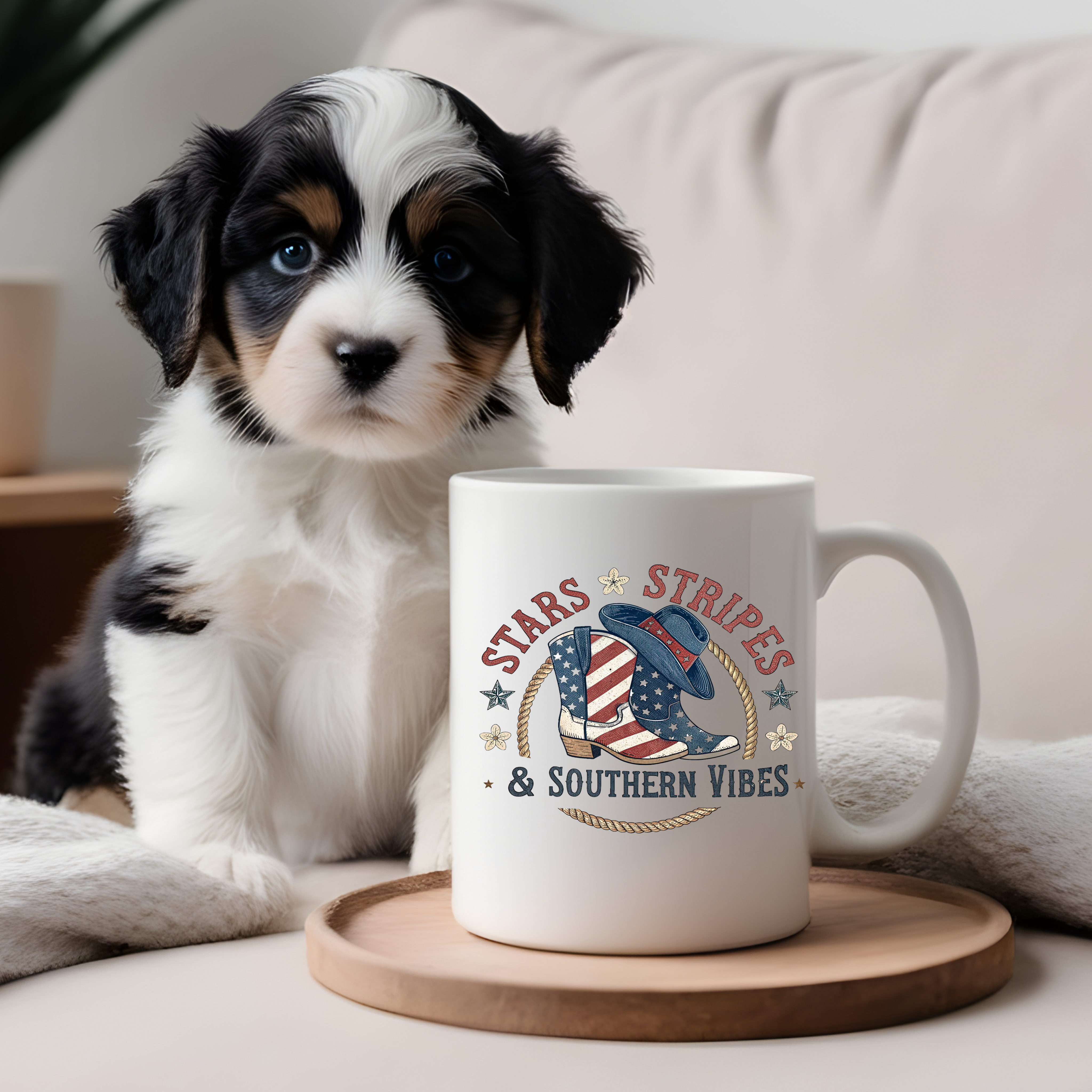 Stars Stripes Vibes Patriotic Mug